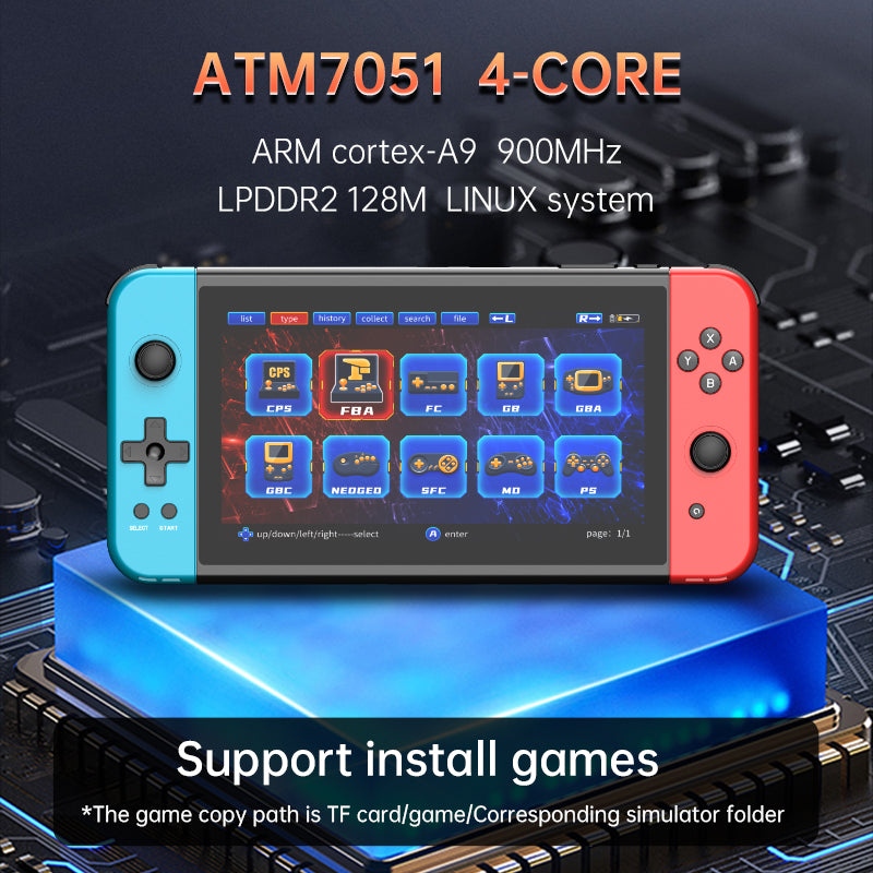POWKIDDY X70 7-inch IPS Screen Retro Handheld Game Console Great value children's gifts