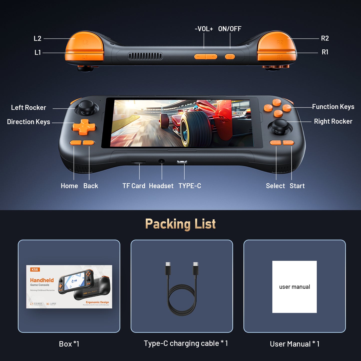 K56 Handheld Game Console