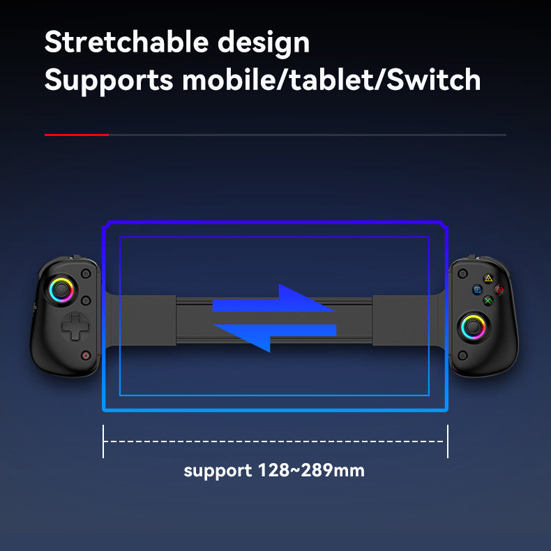 D8Pro Wireless Bluetooth Extendable Mobile Game Controller Dual Hall Effects PC Tablet Motion Sensing Grip Aura Lighting