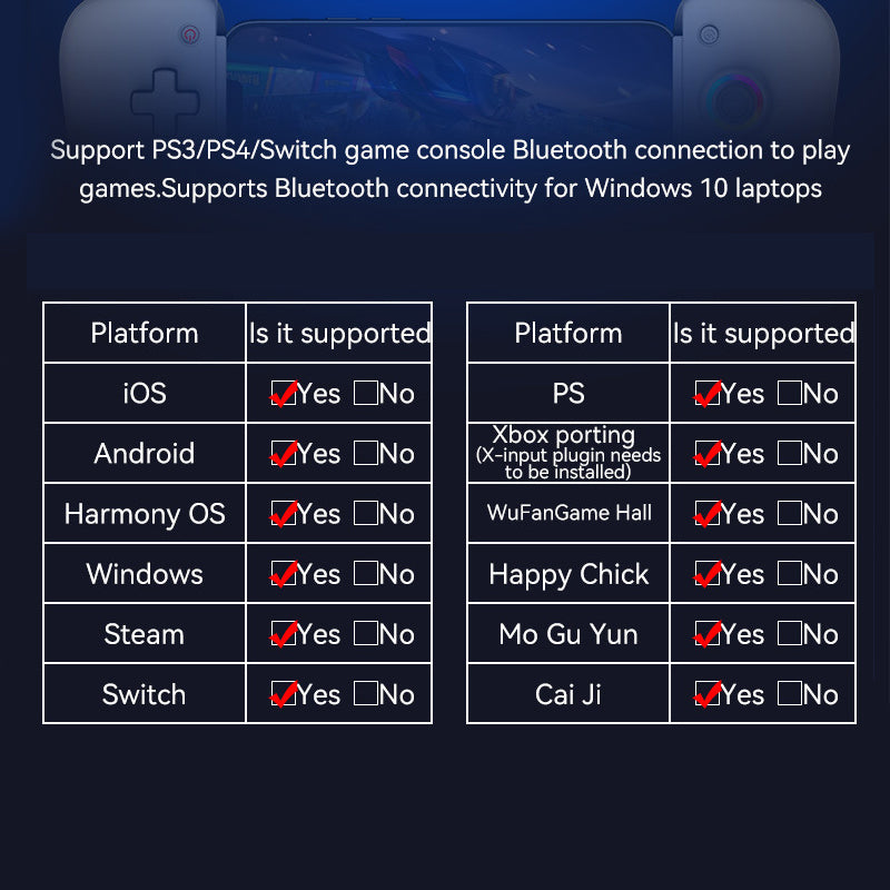 D8Pro Wireless Bluetooth Extendable Mobile Game Controller Dual Hall Effects PC Tablet Motion Sensing Grip Aura Lighting