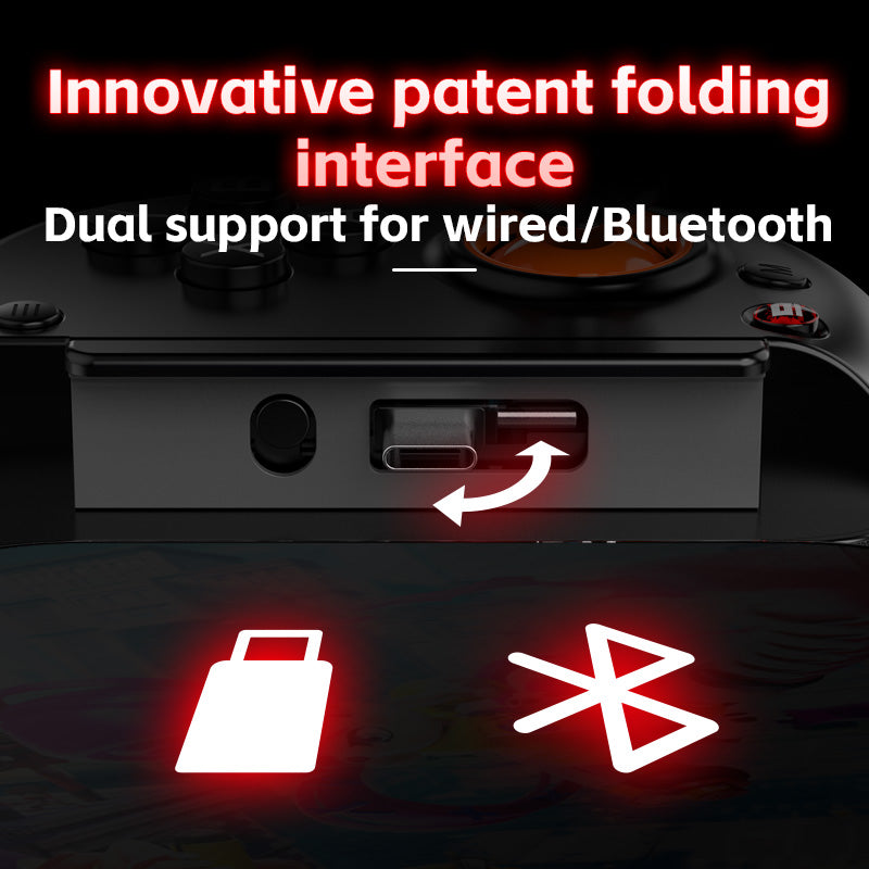 D8+ Wireless Bluetooth Retractable Gamepad For PC/PS3/Switch Controller motor vibration TURBO mode