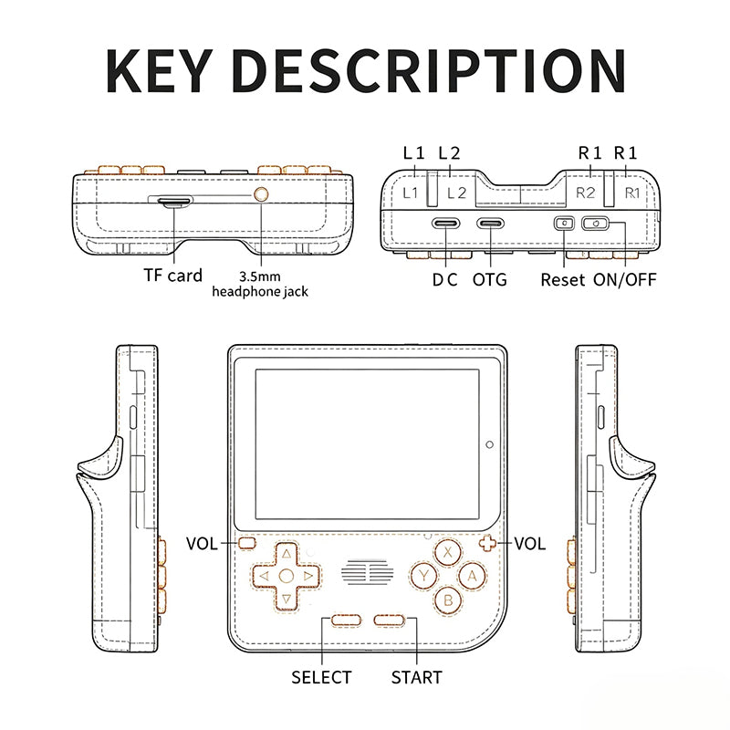 DYNPLY V10 3.5-inch 480*320 IPS Screen Retro Handheld Game Console