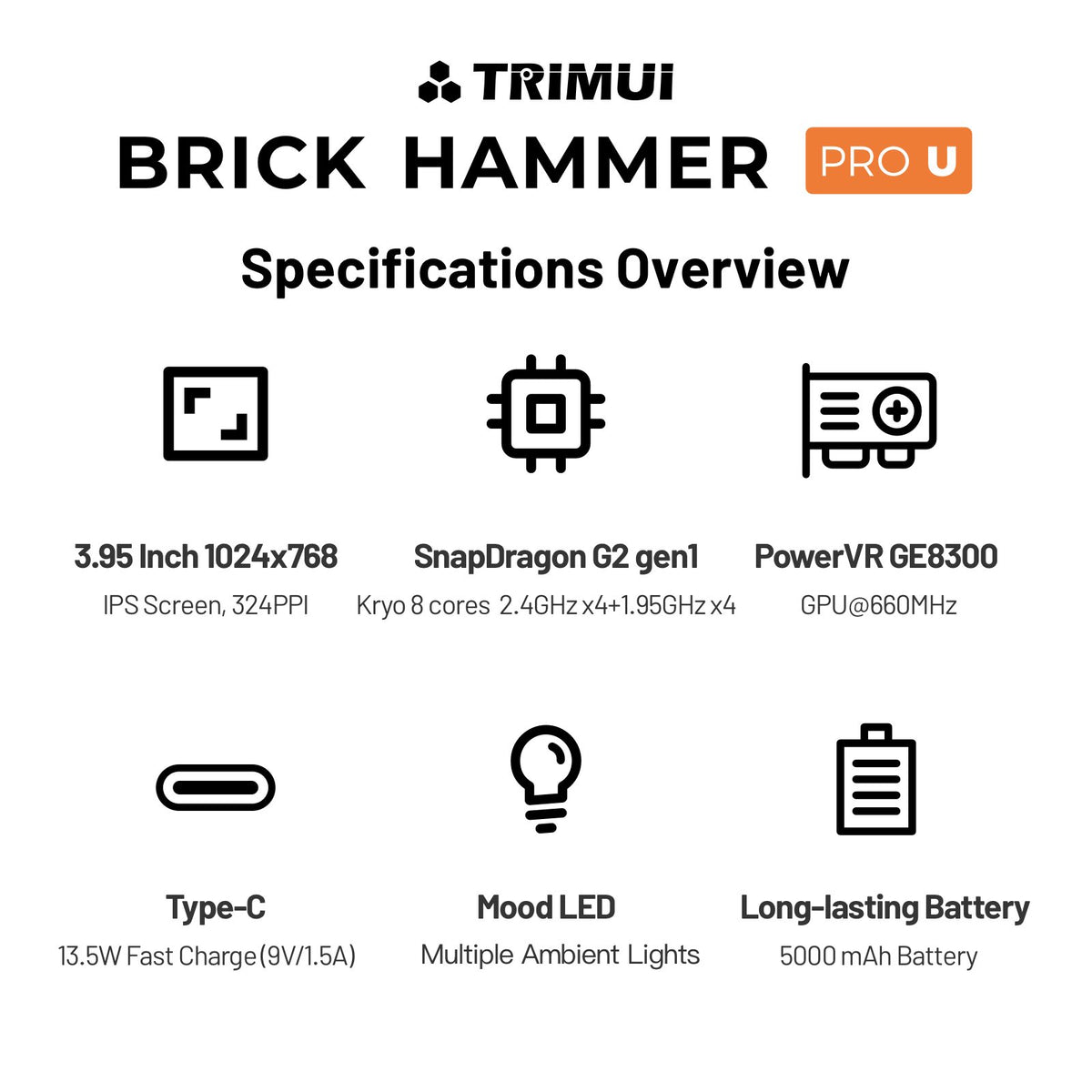 Trimui Brick Hammer Pro U Android Handheld Game Console