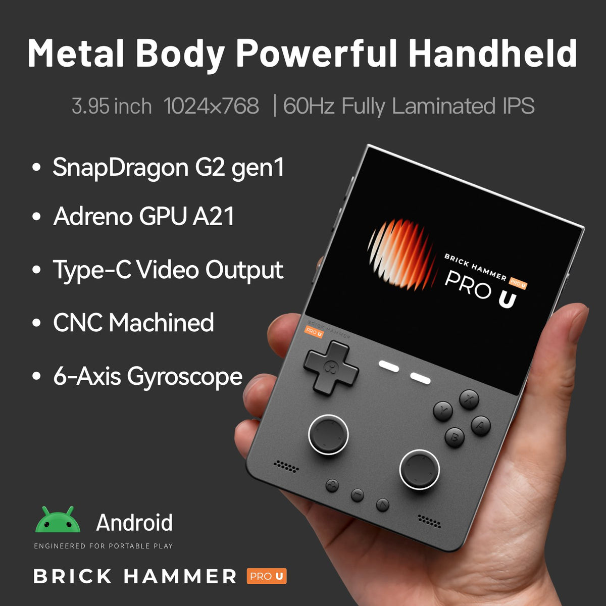 Trimui Brick Hammer Pro U Android Handheld Game Console